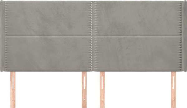 vidaXL Zaglowek uszak jasnoszary 203x16x118/128 cm aksamit