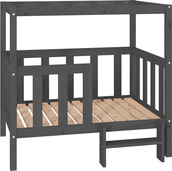 vidaXL vidaXL Legowisko dla psa, szare, 105,5x83,5x100cm, lite drewno sosnowe