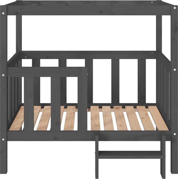 vidaXL vidaXL Legowisko dla psa, szare, 105,5x83,5x100cm, lite drewno sosnowe