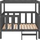 vidaXL vidaXL Legowisko dla psa, szare, 105,5x83,5x100cm, lite drewno sosnowe
