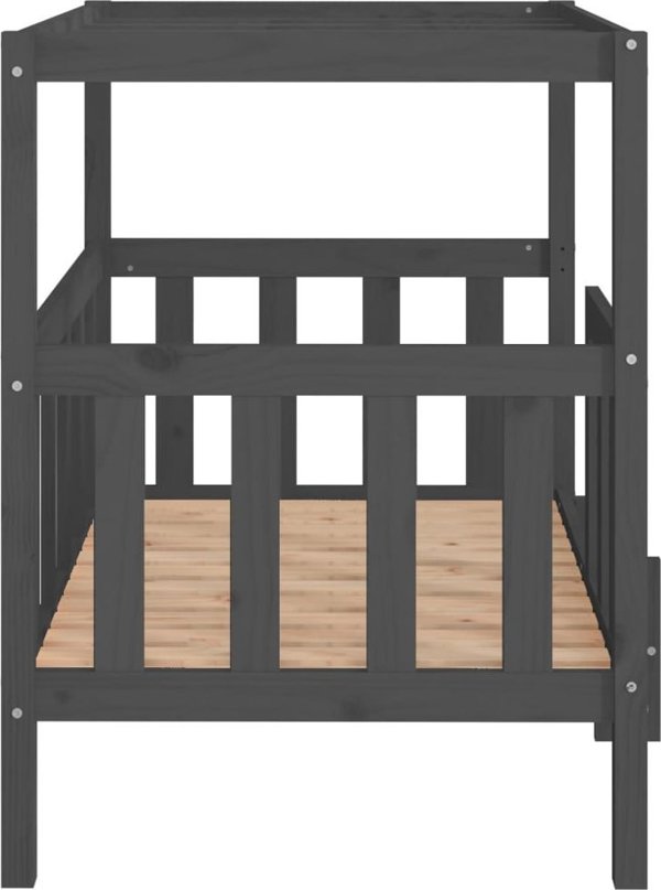 vidaXL vidaXL Legowisko dla psa, szare, 105,5x83,5x100cm, lite drewno sosnowe