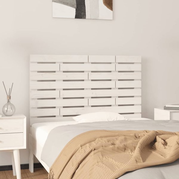 vidaXL Κεφαλάρι κρεβατιού, λευκό, 96x3x63 εκ., από μασίφ πεύκο