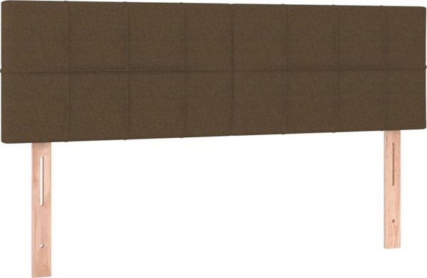 vidaXL Λιτό κρεβάτι με στρώμα, καφέ, ύφασμα, 140x190 εκ