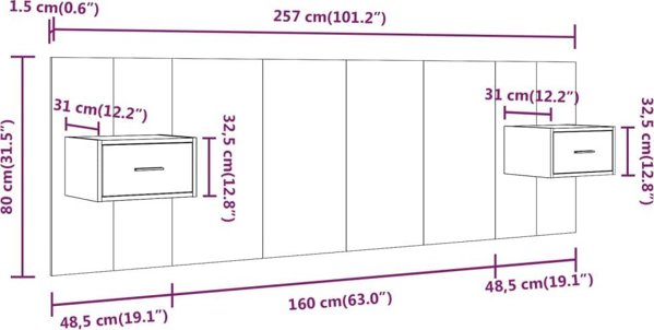 vidaXL Ταμπλό με Ντουλάπια, Λευκό, Υλικό Ξυλοπαραγωγής