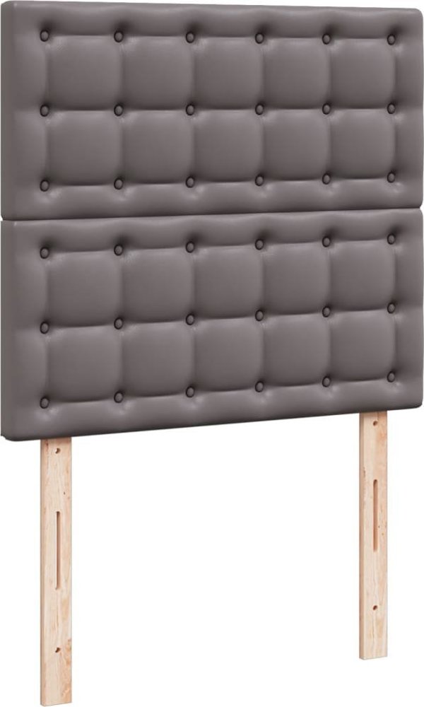 vidaXL Lozko kontynentalne z materacem, szare, ekoskora 80x200 cm