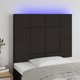 vidaXL Κεφαλάρι κρεβατιού με LED, μαύρο, 100x5x118/128 cm, ύφασμα