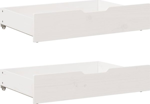 vidaXL Lozko dzienne rozsuwane, szuflady, biale, 80x200 cm, lita sosna
