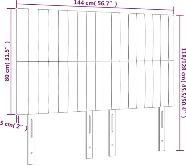 vidaXL Επικεφαλάκια κρεβατιού, 4 τεμάχια, σκούρο πράσινο, 72x5x78/88 εκ, βελούδο