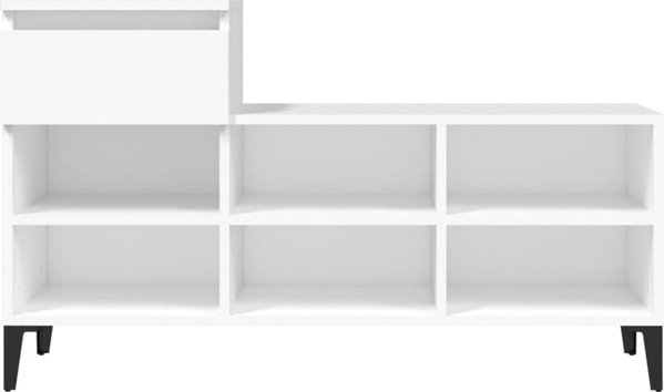 vidaXL Ράφι για παπούτσια 102x36x60 cm, λευκό, υλικό ξυλοσανίδας