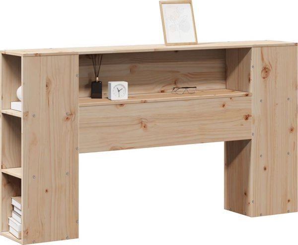 vidaXL Κεφαλάρι κρεβατιού με ράφια 160 cm από μασίφ ξύλο πεύκου