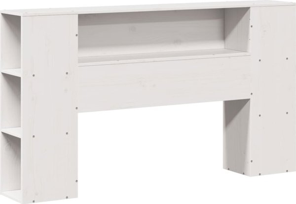 vidaXL Κεφαλάρι κρεβατιού με ράφια λευκό 120 cm ξύλο πεύκου