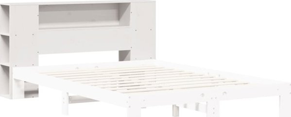 vidaXL Κεφαλάρι κρεβατιού με ράφια λευκό 120 cm ξύλο πεύκου