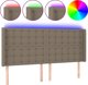 vidaXL Κεφαλάρι κρεβατιού με LED, ταουπ, 203x16x118/128 cm, ύφασμα