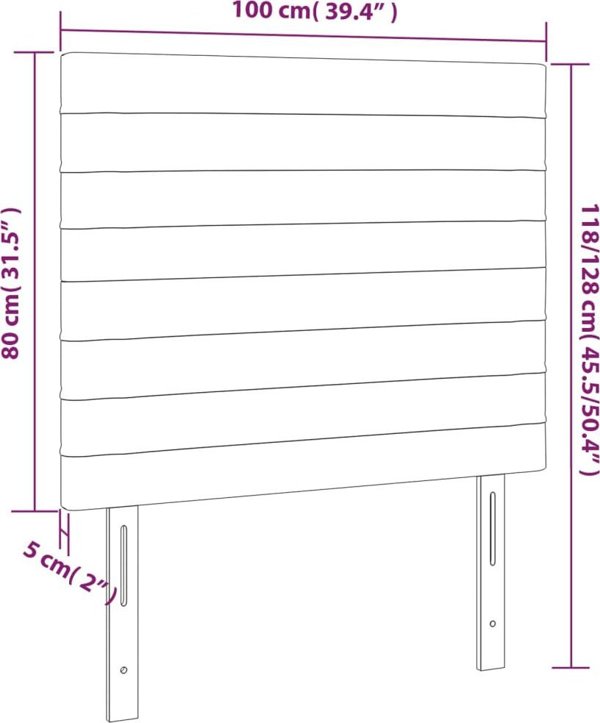 vidaXL Ζαγλώκοι για κρεβάτι, 2 τεμαχια, ροζ, 100x5x78/88 cm, βελούδινα