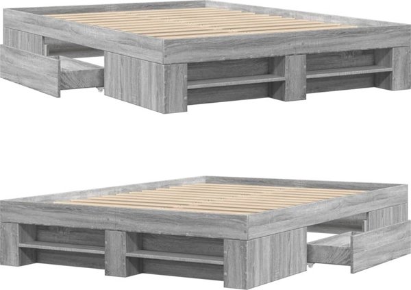 vidaXL Κρεβατοκάμαρα, γκρι δρυς sonoma, 120x190cm υλικό ξύλου προέλευσης