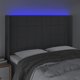 vidaXL Κεφαλάρι κρεβατιού με LED σκούρο γκρι 147x16x118/128 cm ύφασμα