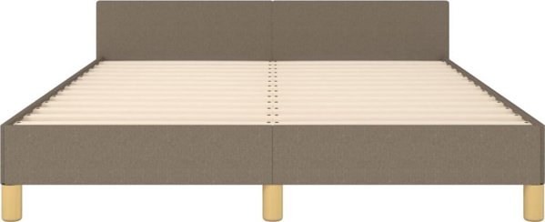 vidaXL Πλαίσιο κρεβατιού με κεφαλάρι, taupe, 140x200 cm, επενδυμένο με ύφασμα