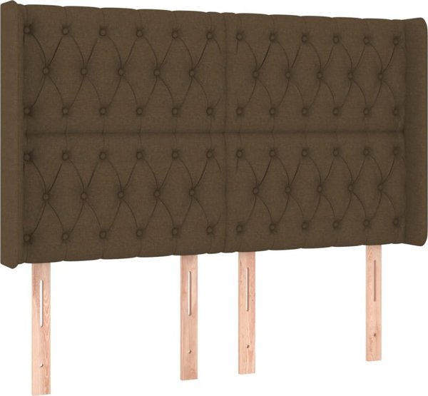 vidaXL Κρεβάτι κοντινένταλ με στρώμα, καφέ, 140x200 cm, ύφασμα