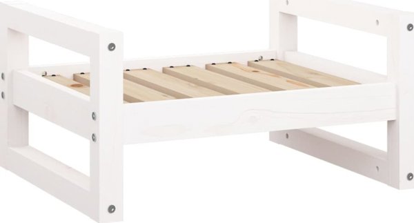 vidaXL Krebati gia skylous, lefko, 55,5x45,5x28 cm, litoxia sosna