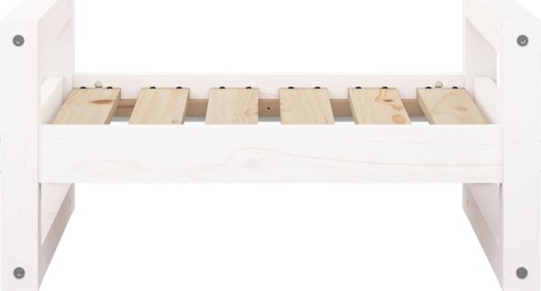 vidaXL Krebati gia skylous, lefko, 55,5x45,5x28 cm, litoxia sosna