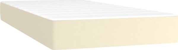 vidaXL Κοντινεντάλε Κρεβάτι 90x200cm Κρεμ Συνθετικό Δέρμα με LED