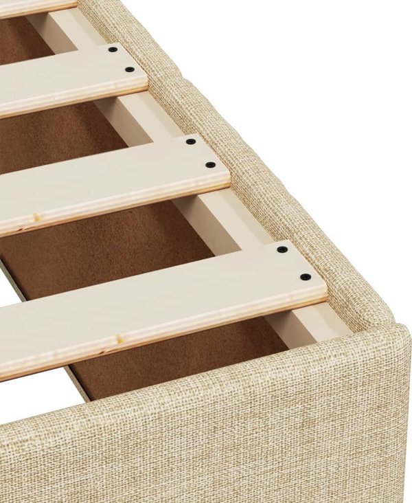 vidaXL Κρεβάτι κοντινένταλ με στρώμα 160x200 εκ. κρεμ ύφασμα