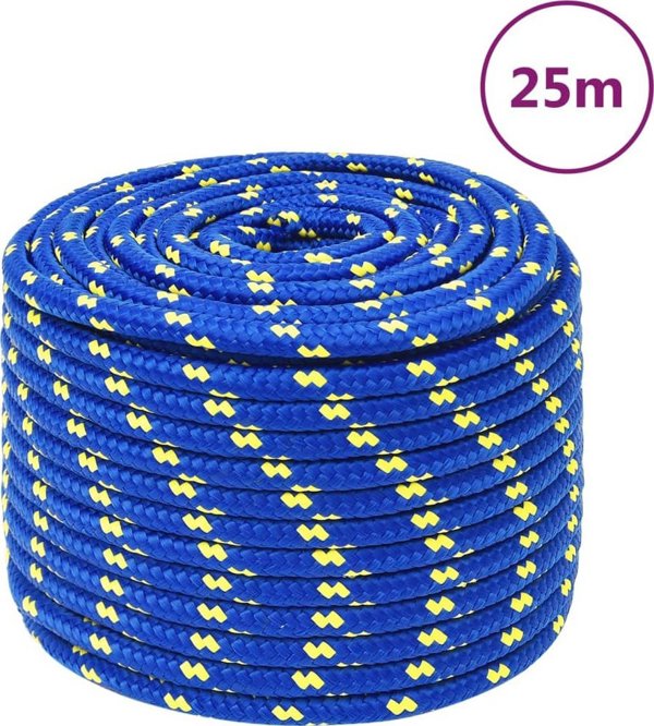vidaXL Σχοινί ιστιοπλοΐας, μπλε, 14 mm, 25 m, πολυπροπυλένιο