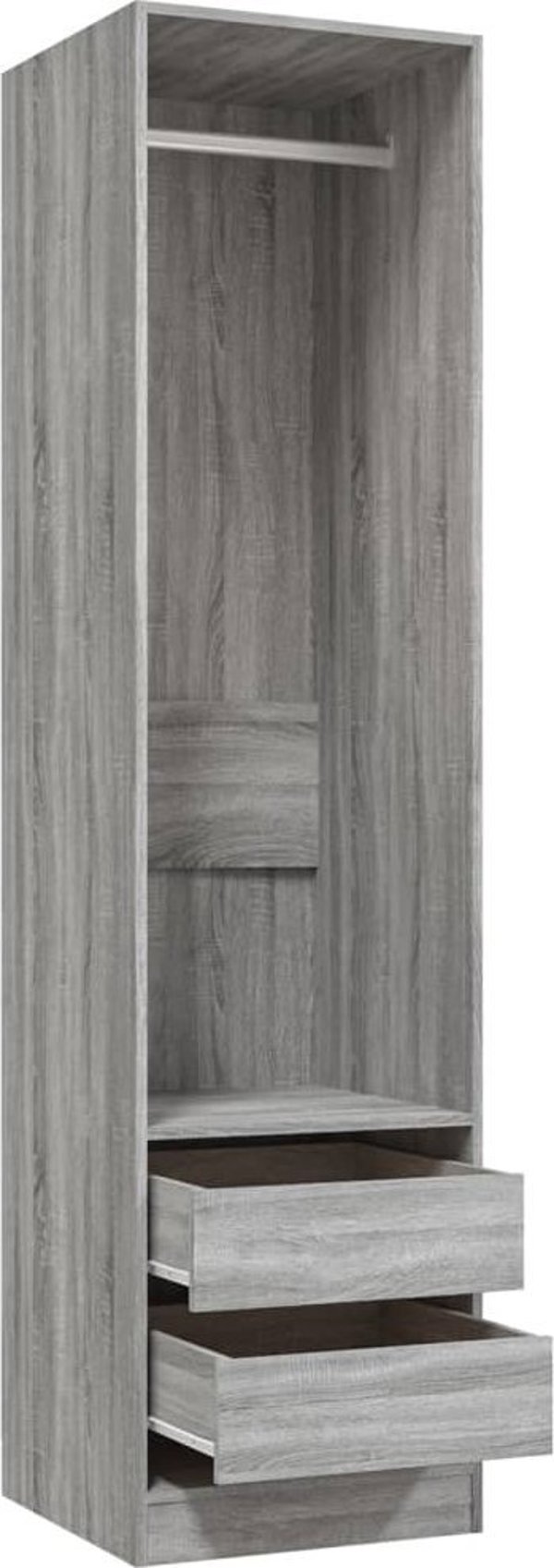 vidaXL Ντουλάπα με συρτάρια χρώμα γκρι δρυς Sonoma, 50x50x200 cm