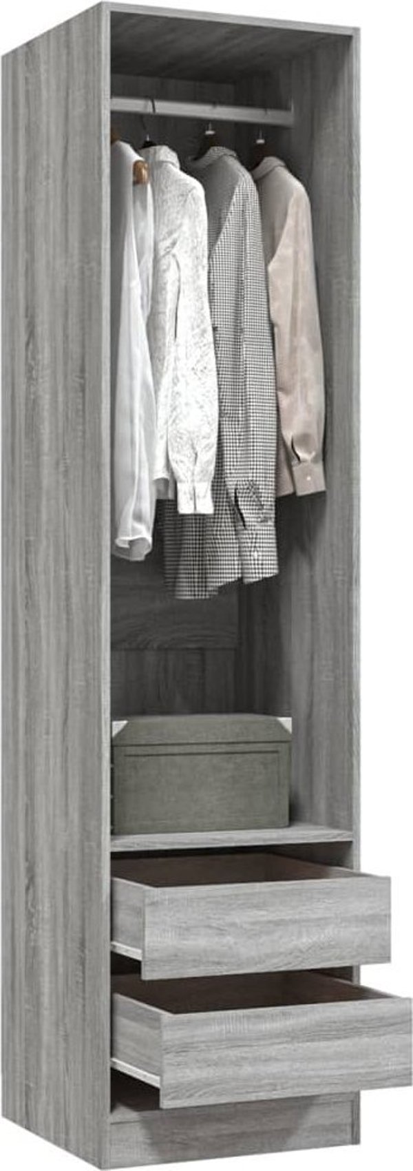 vidaXL Ντουλάπα με συρτάρια χρώμα γκρι δρυς Sonoma, 50x50x200 cm