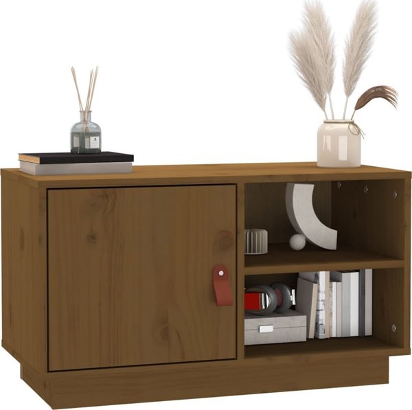 vidaXL Ντουλάπι για Τηλεόραση, Μέλι Καφέ, 70x34x40 cm, Ξύλο Πεύκου