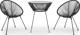 vidaXL 3-piece black garden furniture set