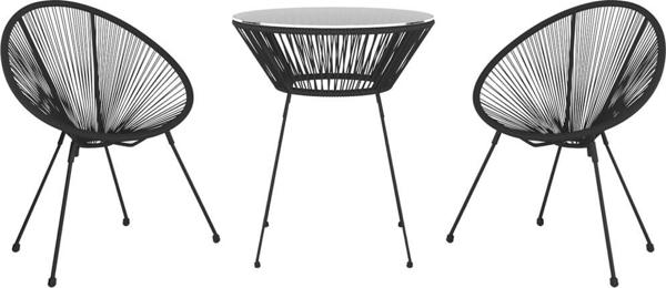 vidaXL 3-piece black garden furniture set