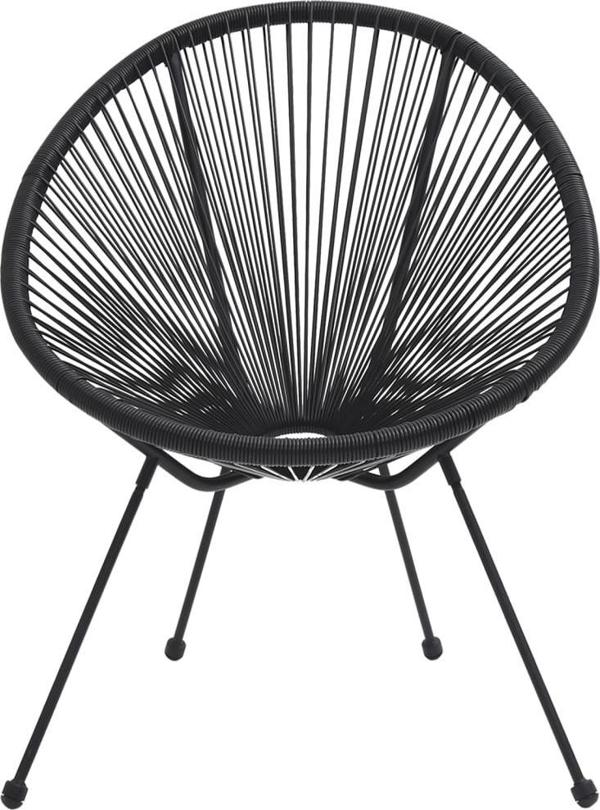 vidaXL 3-piece black garden furniture set