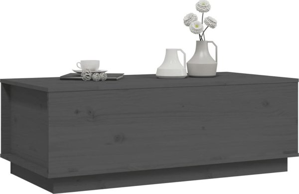 vidaXL vidaXL Stolik kawowy, szary, 100x50x35 cm, lite drewno sosnowe