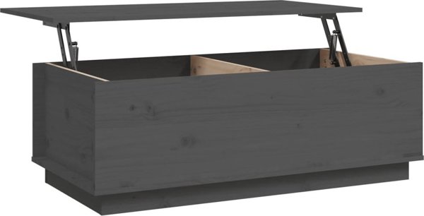 vidaXL vidaXL Stolik kawowy, szary, 100x50x35 cm, lite drewno sosnowe