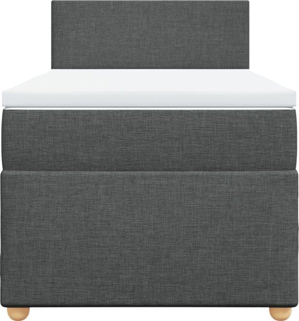 vidaXL Κρεβάτι Continental με Στρώμα, σκούρο γκρι ύφασμα, 90x200 εκ