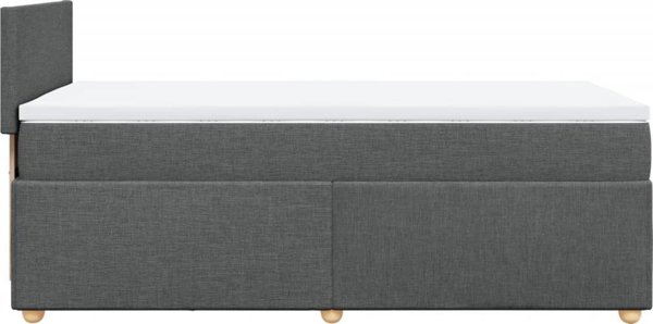vidaXL Κρεβάτι Continental με Στρώμα, σκούρο γκρι ύφασμα, 90x200 εκ