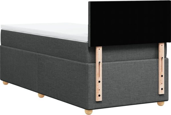 vidaXL Κρεβάτι Continental με Στρώμα, σκούρο γκρι ύφασμα, 90x200 εκ