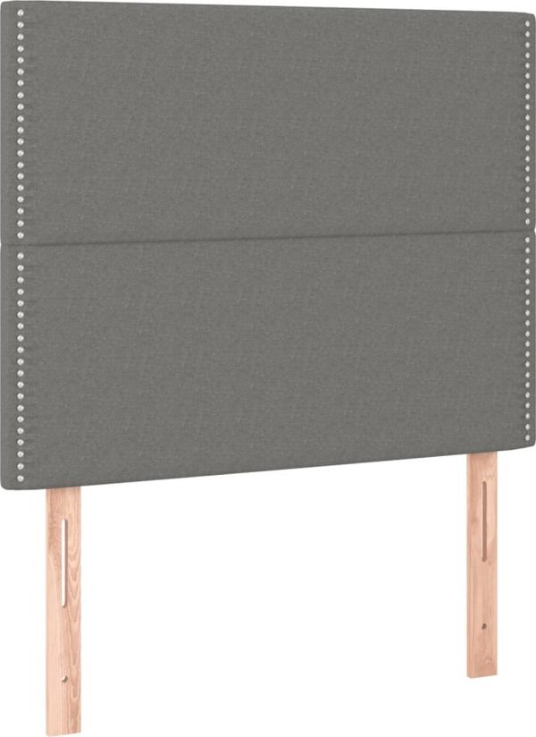 vidaXL Κεφαλάρι Κρεβατιού με LED Σκούρο Γκρι 100x5x118/128 cm