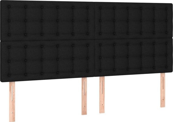 vidaXL Λοξό κρεβάτι με στρώμα, μαύρο, 160x200 cm, ύφασμα