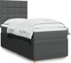 VidaXL Κρεβάτι Continental με Στρώμα, Σκούρο Γκρι Ύφασμα, 90x190 εκ