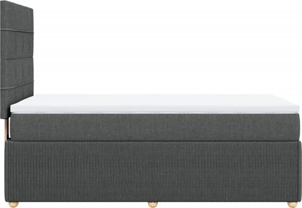 VidaXL Κρεβάτι Continental με Στρώμα, Σκούρο Γκρι Ύφασμα, 90x190 εκ
