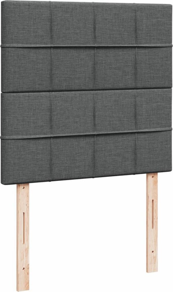VidaXL Κρεβάτι Continental με Στρώμα, Σκούρο Γκρι Ύφασμα, 90x190 εκ