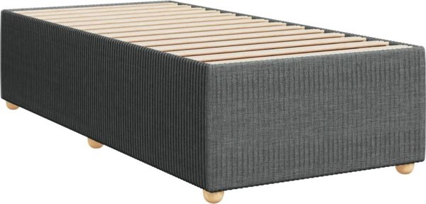 VidaXL Κρεβάτι Continental με Στρώμα, Σκούρο Γκρι Ύφασμα, 90x190 εκ