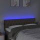 vidaXL Zaglowek do lozka z LED, taupe, 160x7x78/88 cm, tkanina