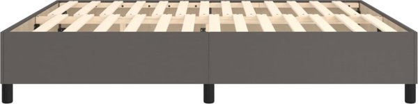 vidaXL Κρεβάτι κοντινεντάλ, γκρι, 160x200 εκ., με επένδυση από συνθετικό δέρμα