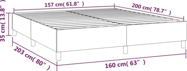 vidaXL Κρεβάτι κοντινεντάλ, γκρι, 160x200 εκ., με επένδυση από συνθετικό δέρμα