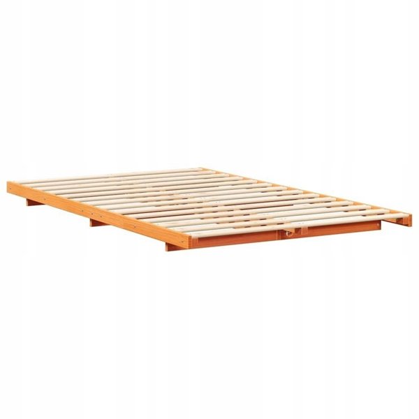 vidaXL Σκελετός κρεβατιού κερωμένο καφέ 135 x 190 cm μασίφ ξύλο πεύκου