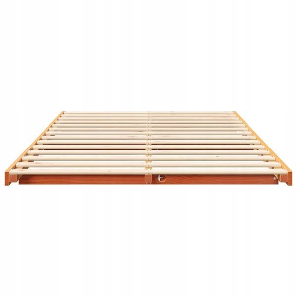 vidaXL Σκελετός κρεβατιού κερωμένο καφέ 135 x 190 cm μασίφ ξύλο πεύκου