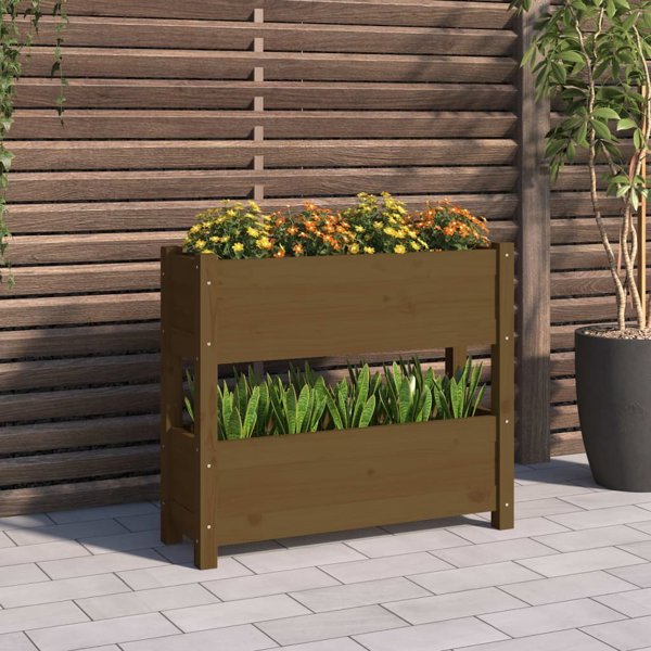 vidaXL Donica μελιτζανί 77x25x66 cm από μασίφ πεύκο